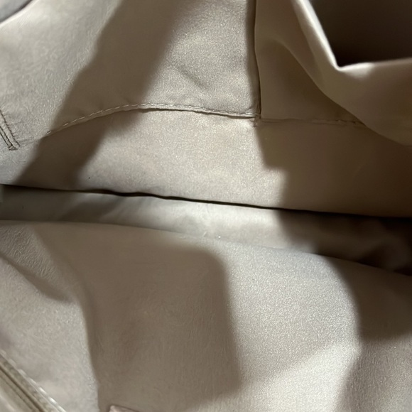 AHDORNED Vegan Tan Pebble grain crossbody purse + Embroidered Aztec print Strap - Picture 6 of 11